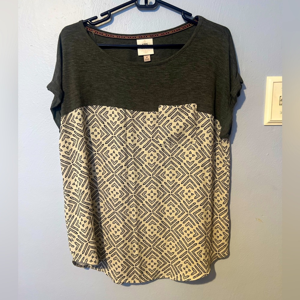 Knox Rose Grey Pocketed Blouse